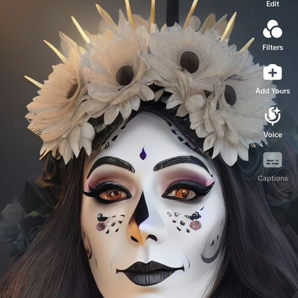 Day of The Dead Catrina Día de Los Muertos Halloween Floral Headband